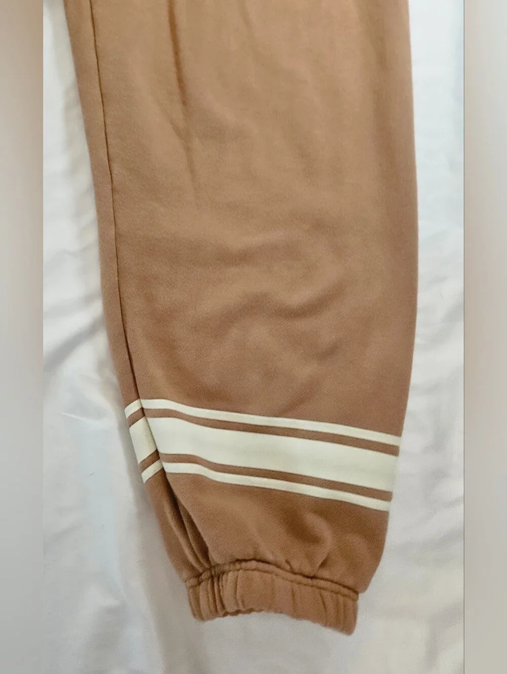 PINK Victoria's Secret Womens Tan Elastic Bottom Insignia Sweatpants Size Large